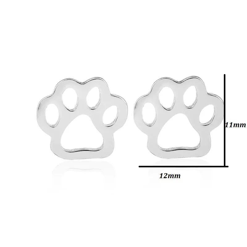 Paw Print Stud Earrings