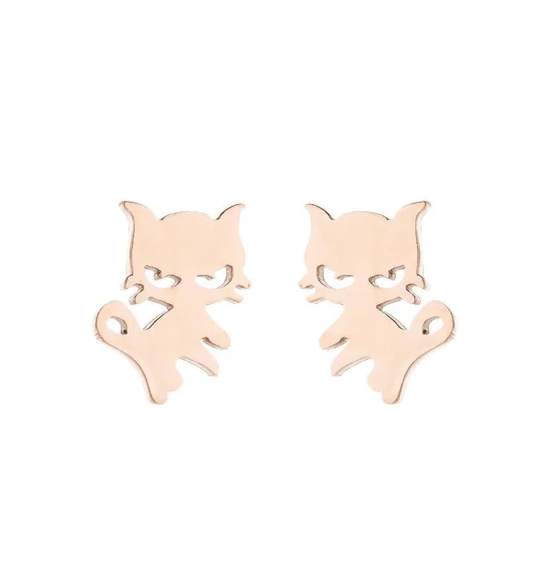 Scary Cat Stud Earrings