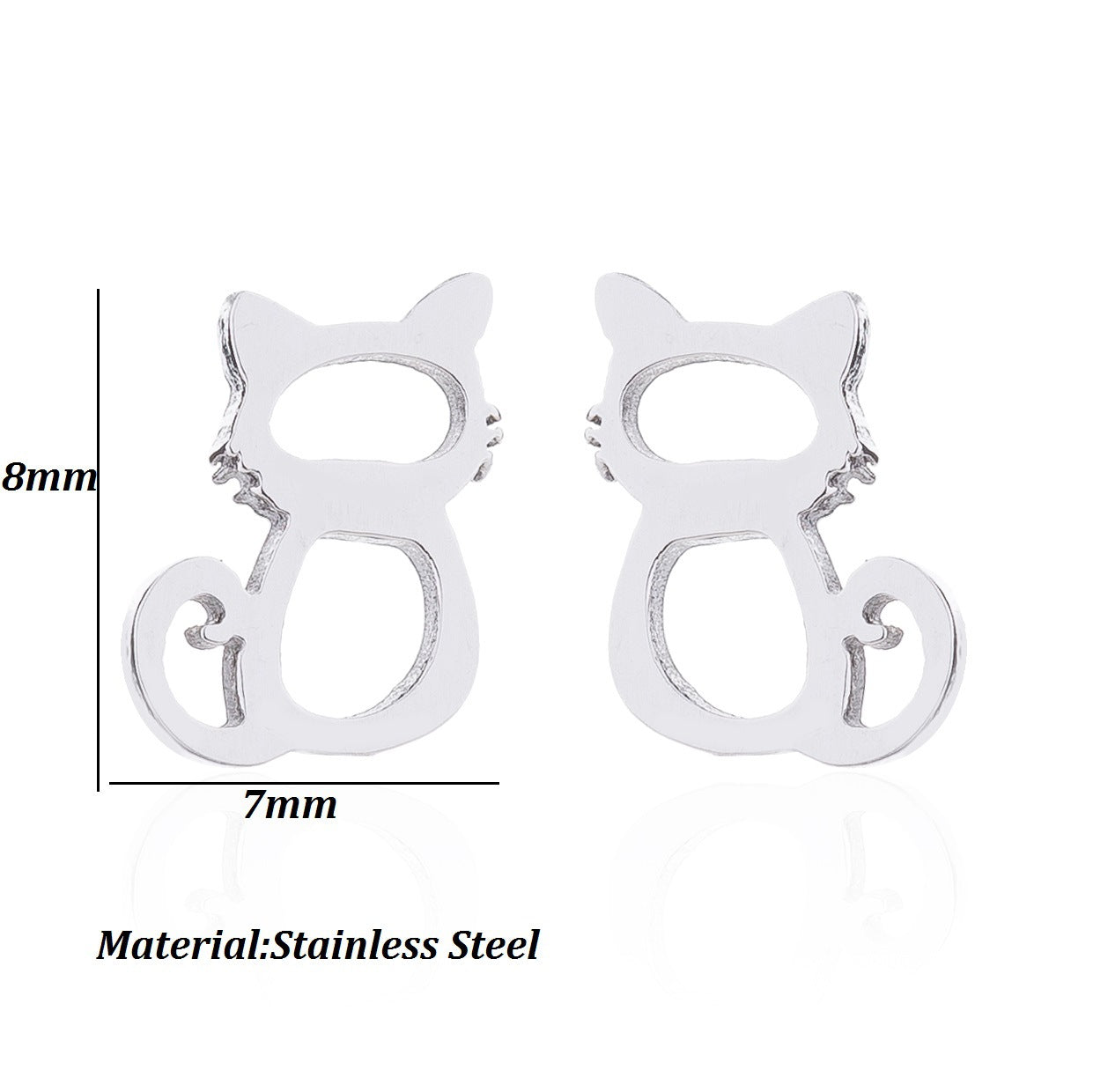 Sitting Cat Stud Earrings